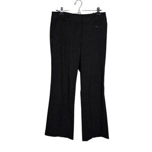 Loft Ann Taylor Black Gray Knit Flare Dress Pants Women's 6